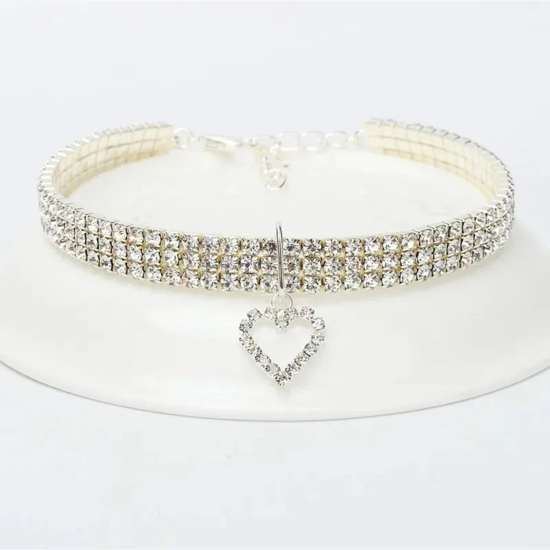 Love Water Drop Diamond Pet Necklace for Cats and Dogs