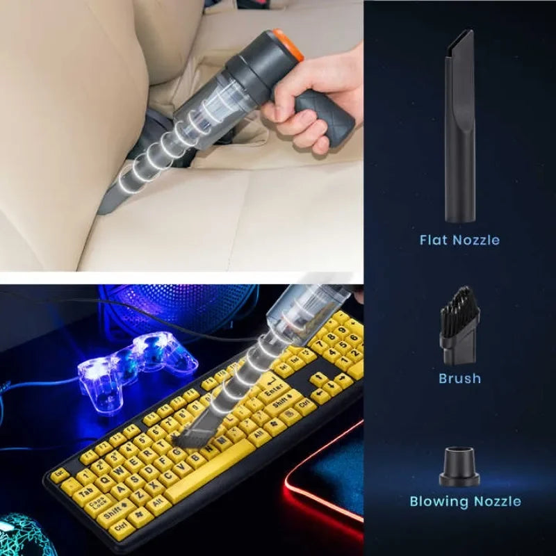 Compact Cordless Car Vacuum with Blower Function