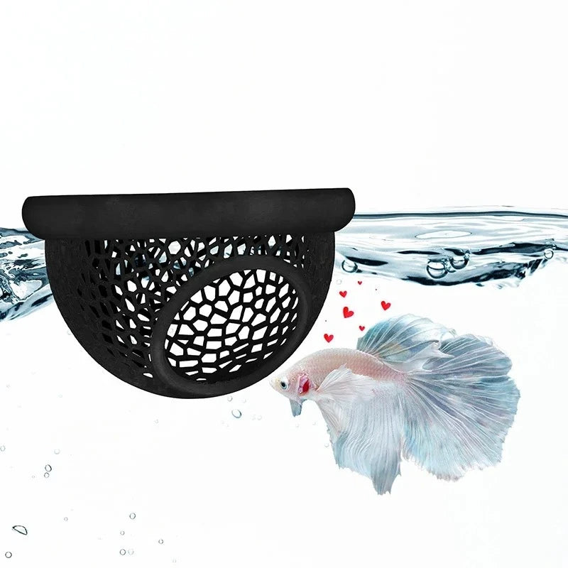 3-in-1 Floating Cave, Hammock, and Feeding Ring for Betta Fish and Shrimp