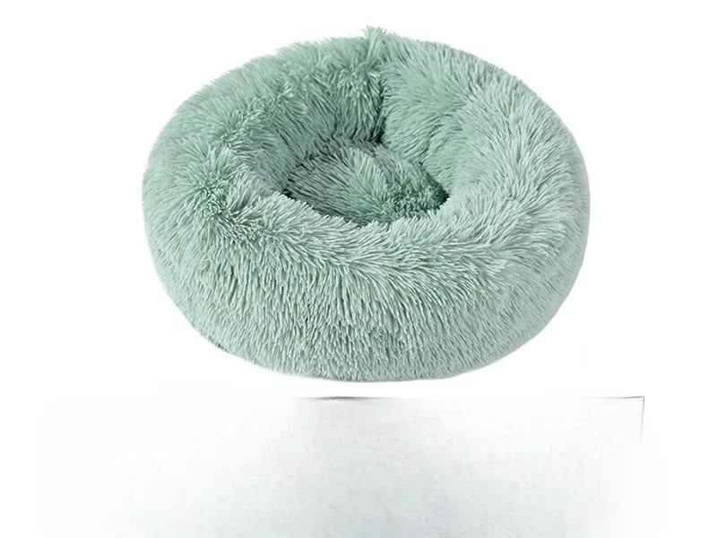 Cozy Plush Round Pet Bed with Detachable Washable Cover