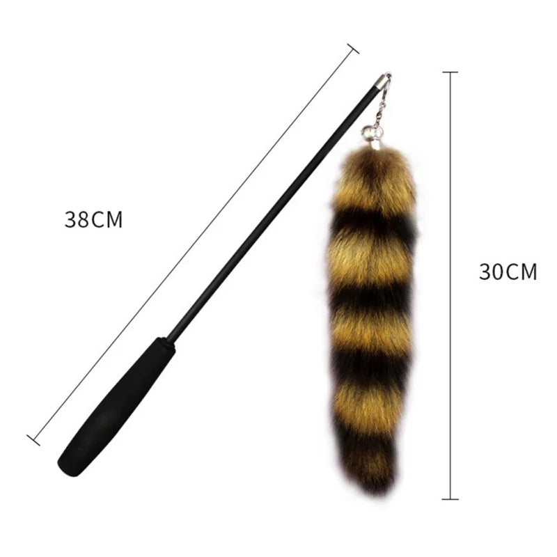 Jouet Baguette Plumes pour Chat Extensible avec Queue de Renard