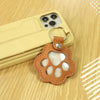 Leather Pet Hair Keepsake Keychain with Cat Paw Design