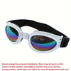 White and black collapsible dog sunglasses with adjustable straps