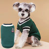 Classic V-Neck Knit Dog Sweater for Fall & Winter