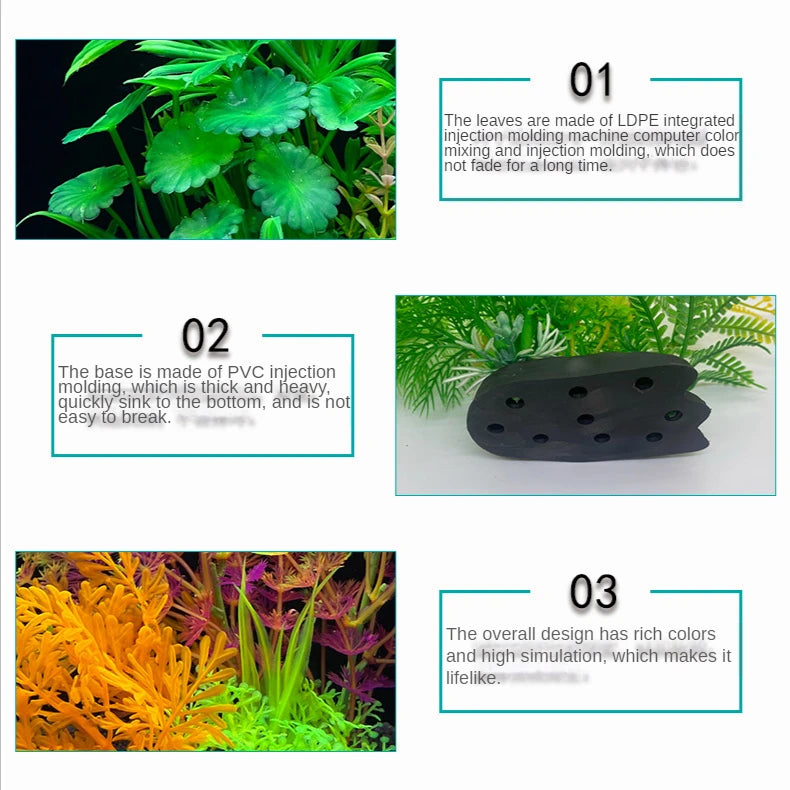 Realistic Artificial Aquarium Plants for Fish Tank Décor