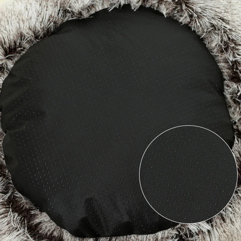 Winter Plush Round Cat Bed 2-in-1 Warm Cat House