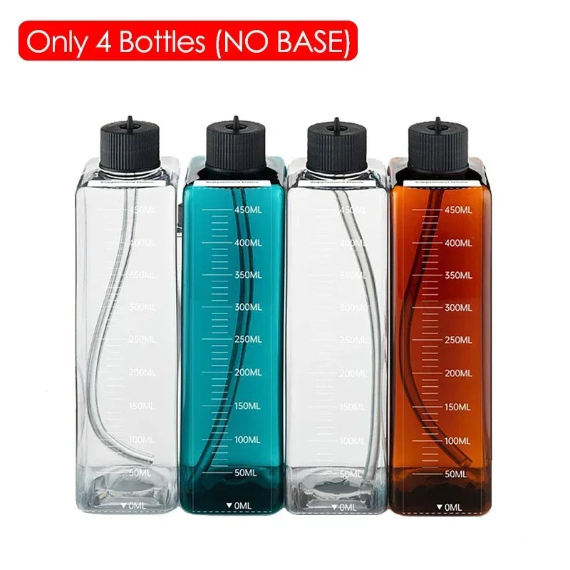 Kit de Bouteilles pour Pompe Doseuse d'Aquarium avec Support en Acier Inoxydable