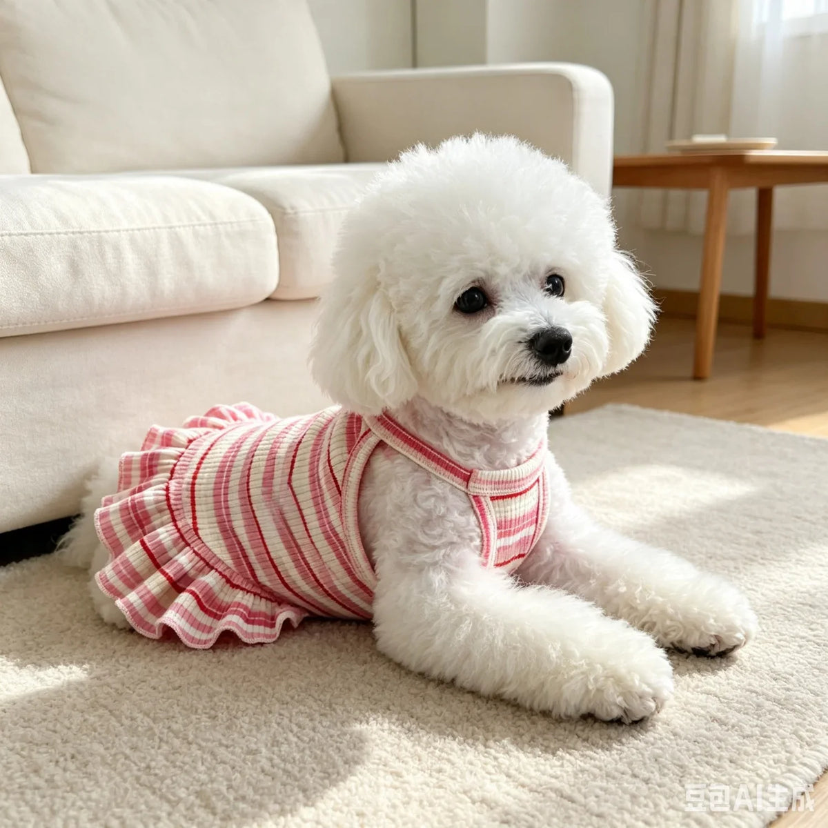 Sweet Strawberry Print Princess Dress for Small Dogs & Cats