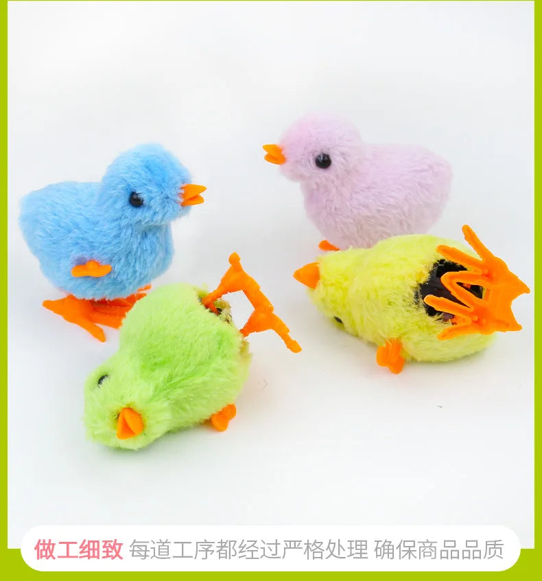 Wind Up Plush Chick Cat Toy - Interactive Cartoon Toy