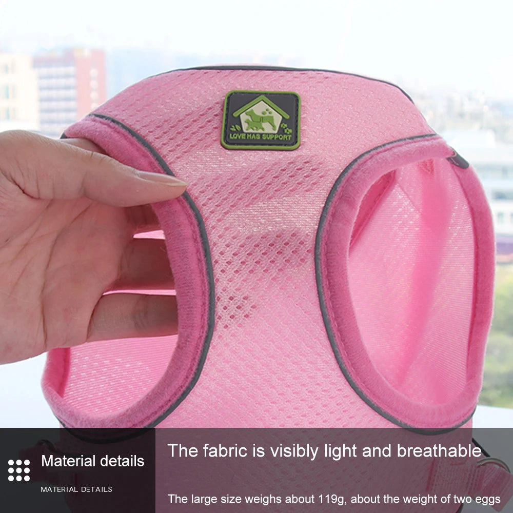 Adjustable Mesh Dog Harness Vest for Small and Medium Pets
