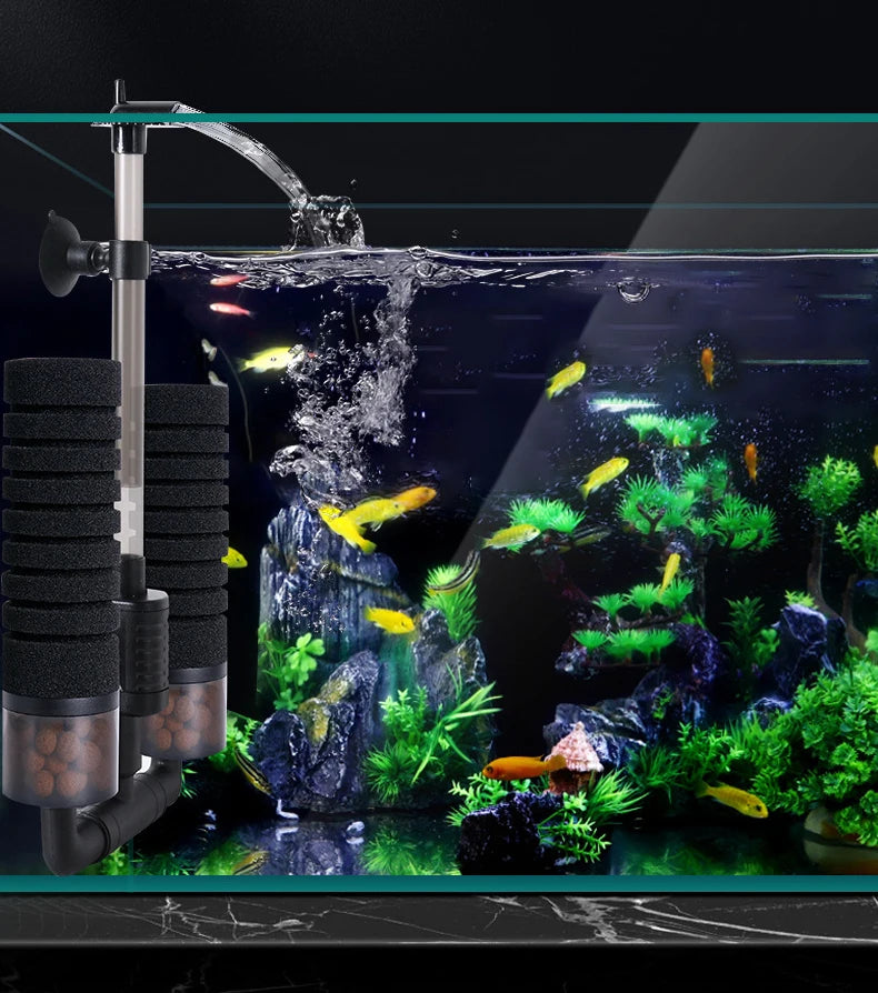 Filtre Submersible 3-en-1 Silencieux pour Aquarium