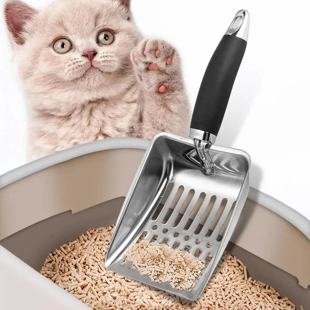 Stainless Steel Cat Litter Scoop with Long Handle