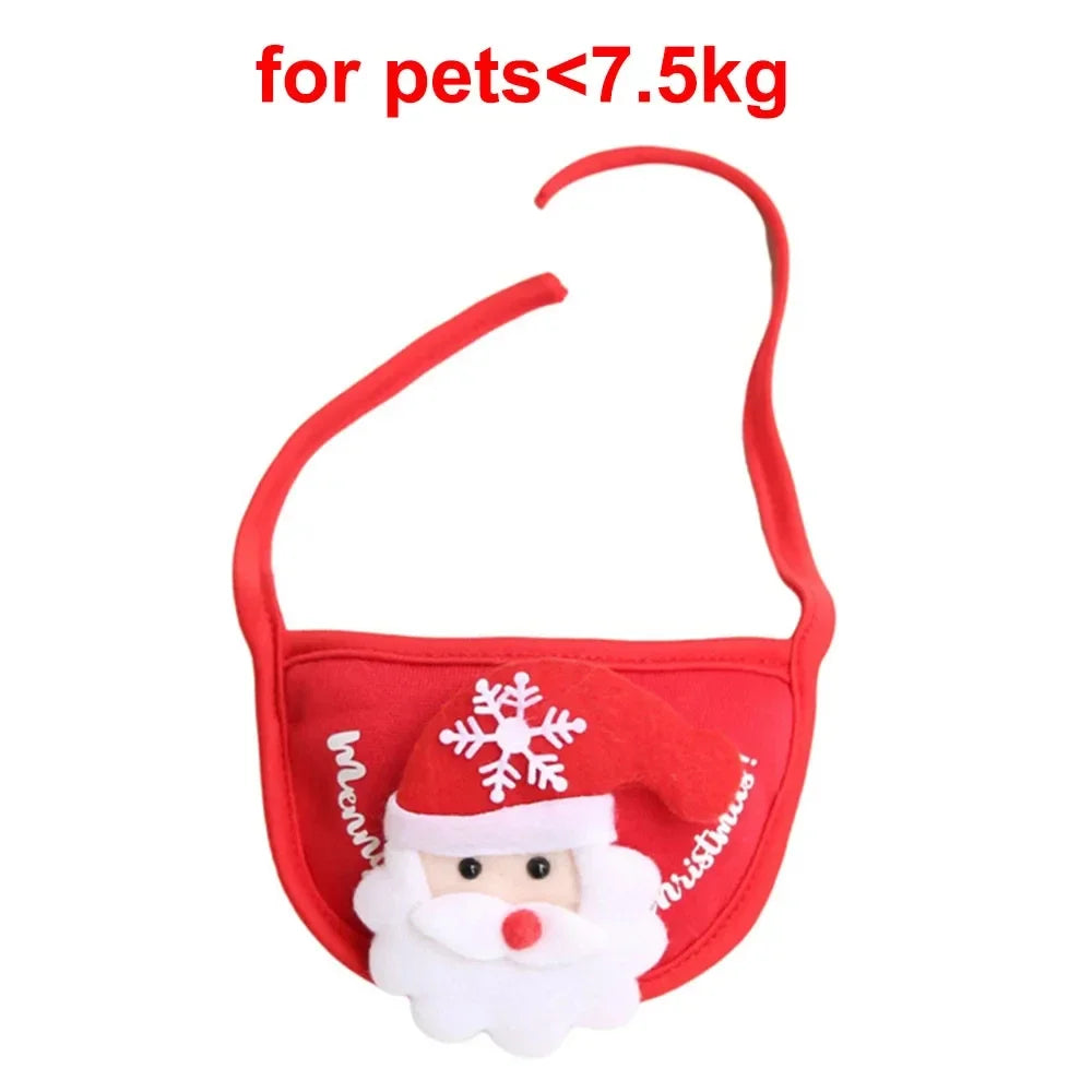 Christmas Pet Hat and Bandana Set for Cats and Small Dogs