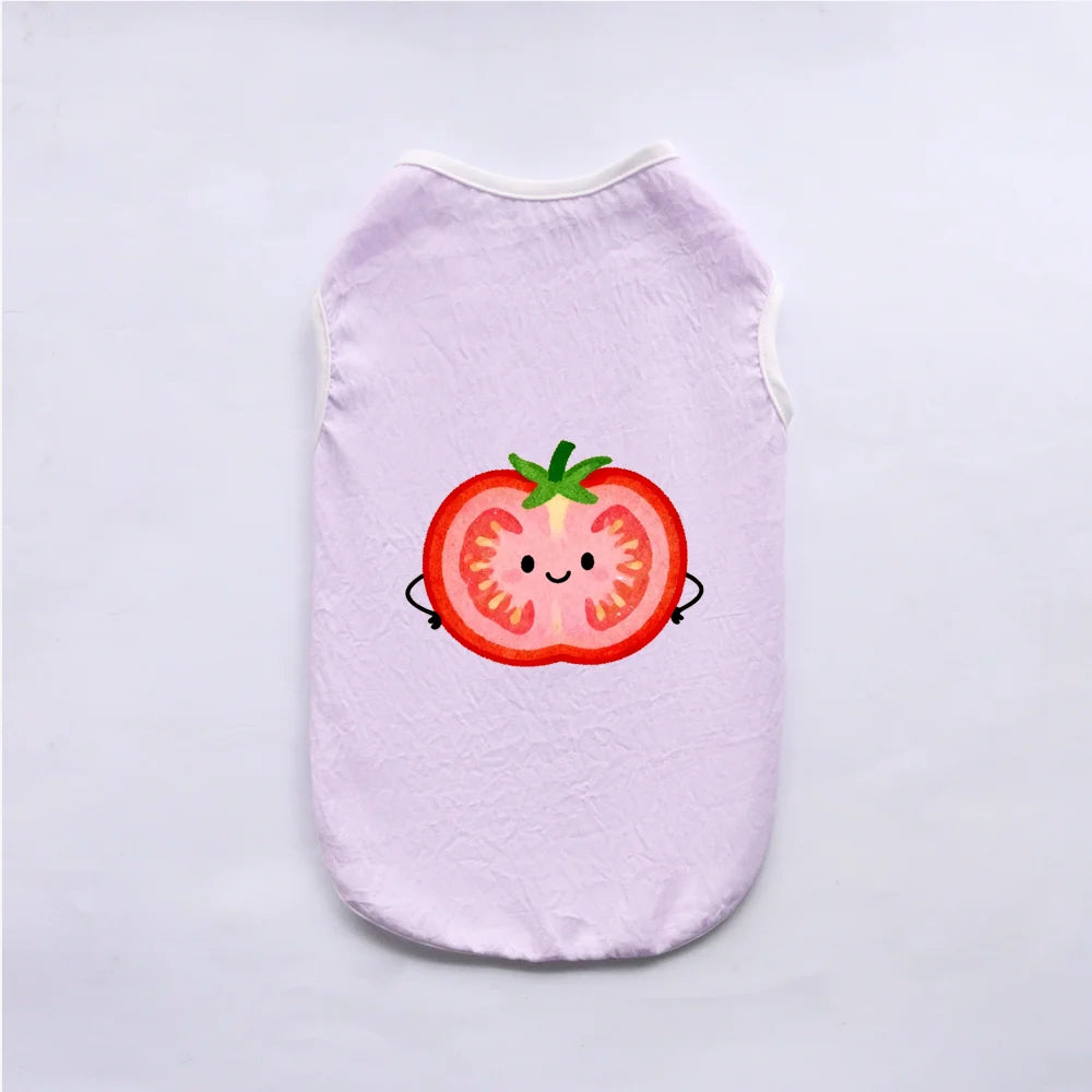 Breathable Fruit Print Pet Vest for Small Dogs and Cats