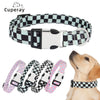 Adjustable Checker Pattern Dog Collar - Soft Nylon, Quick Release