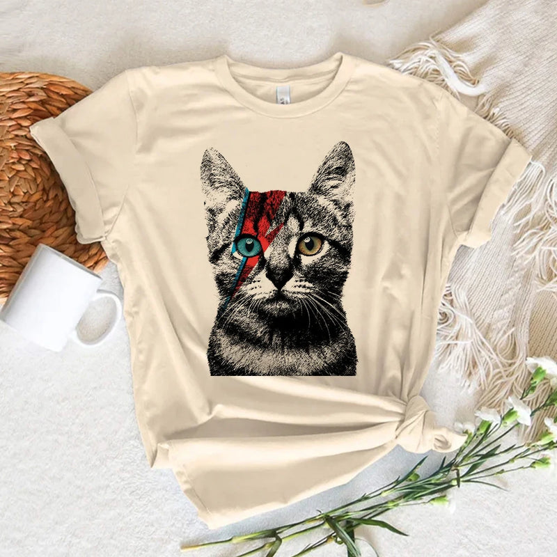 Camiseta Gráfica de Gato Neko para Mujer