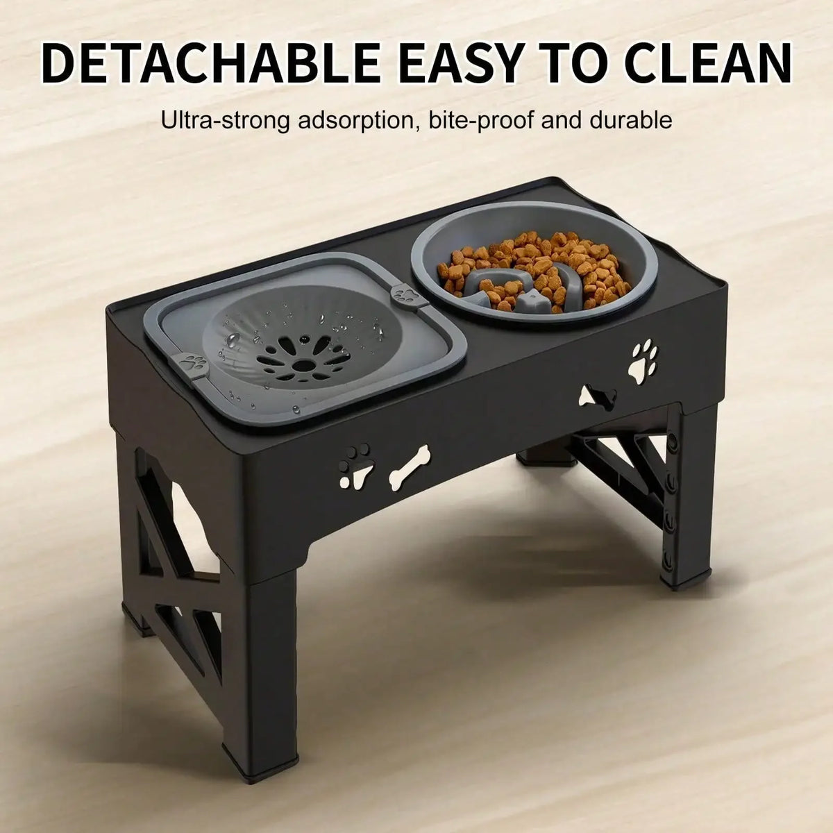 Adjustable Raised Dog Bowl Stand with Anti-Slip Feet