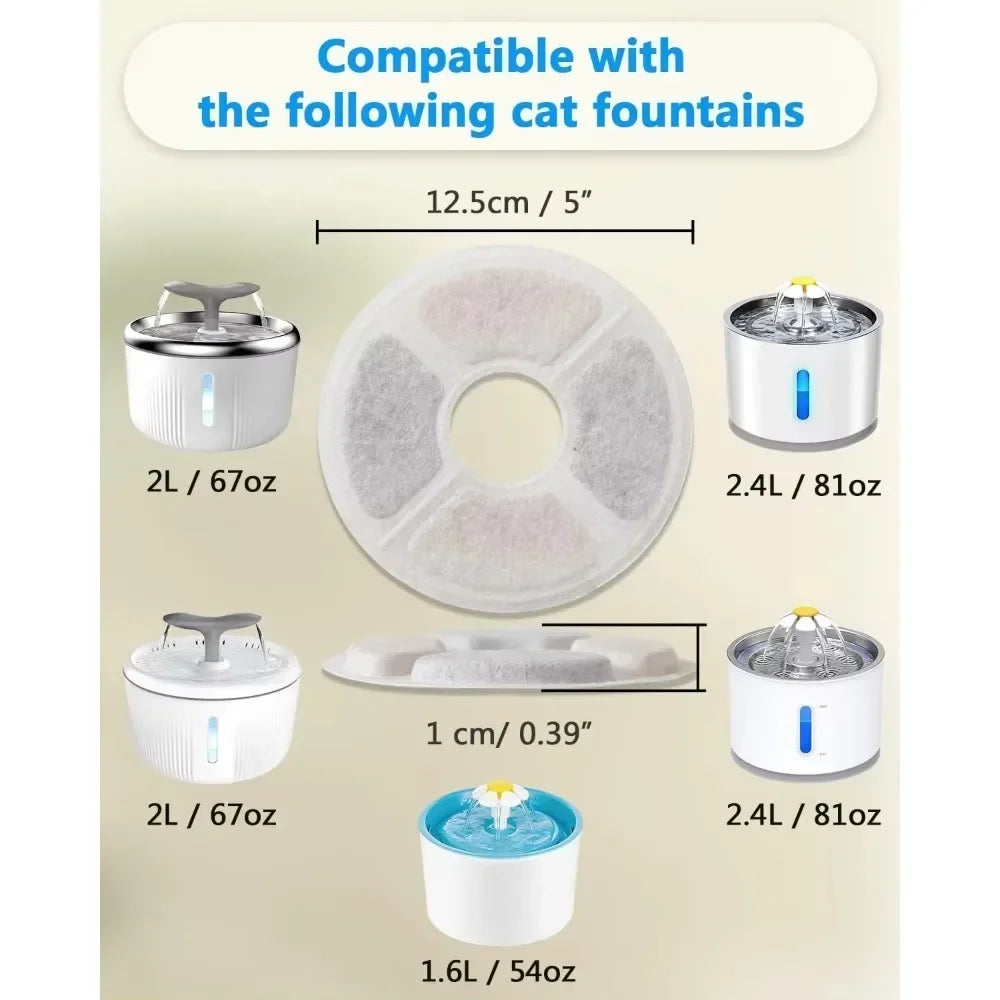 Replacement Activated Carbon Filters for Pet Water Fountains