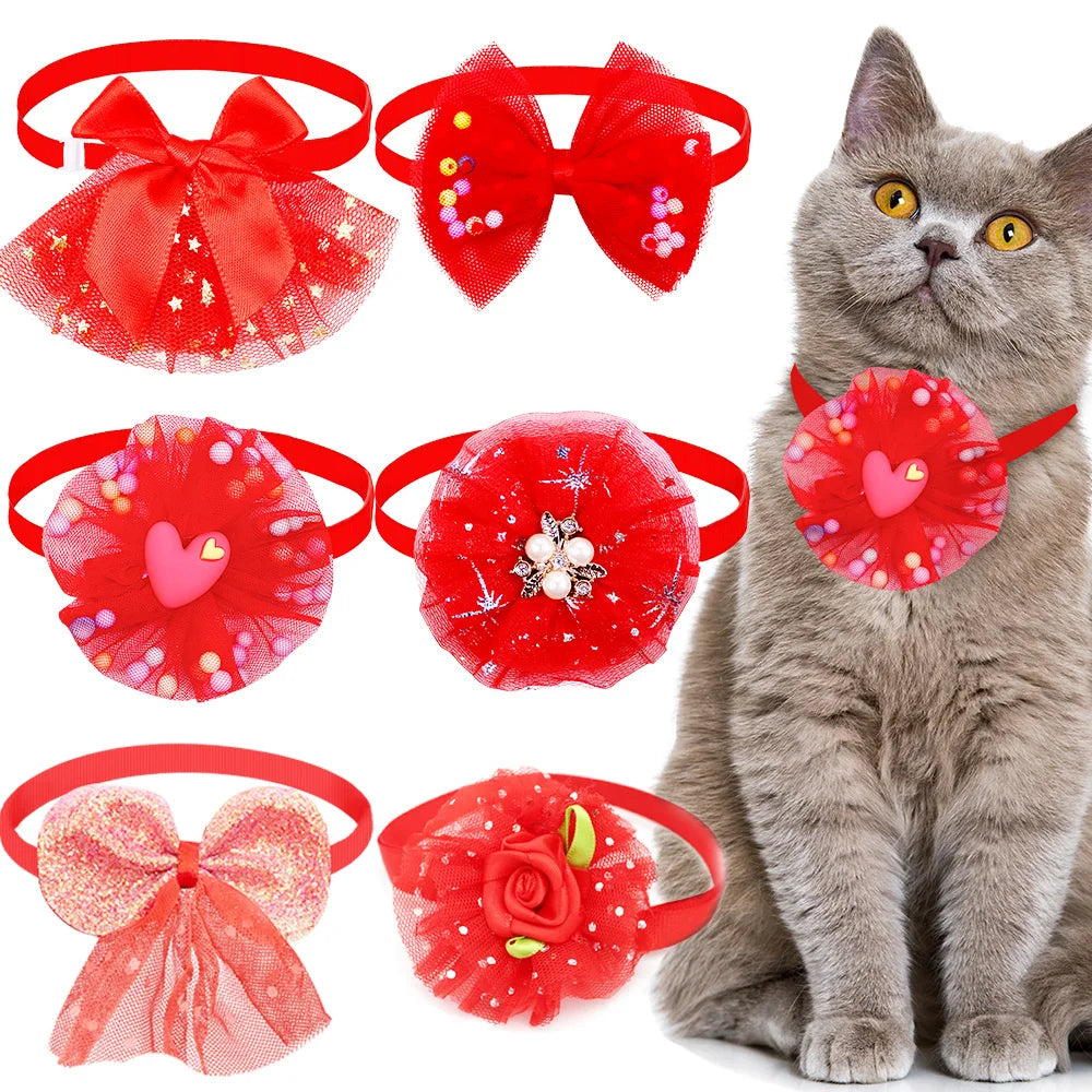 Lace Bow Tie Collar Accessory for Small Dogs and Cats
