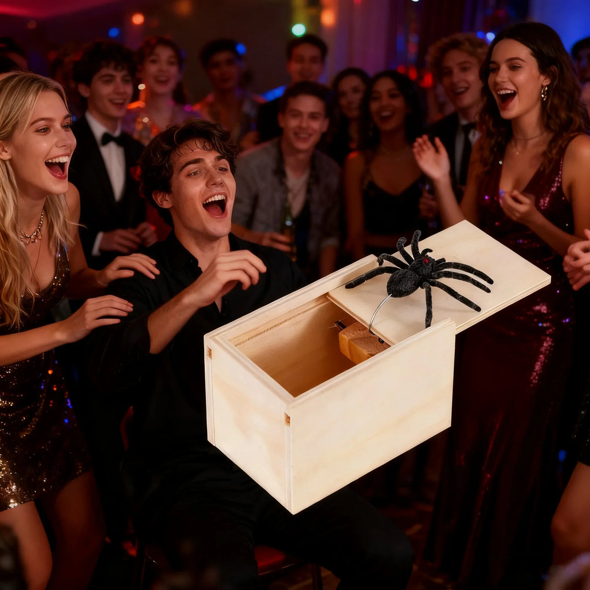 Wooden Spider Surprise Prank Box Set