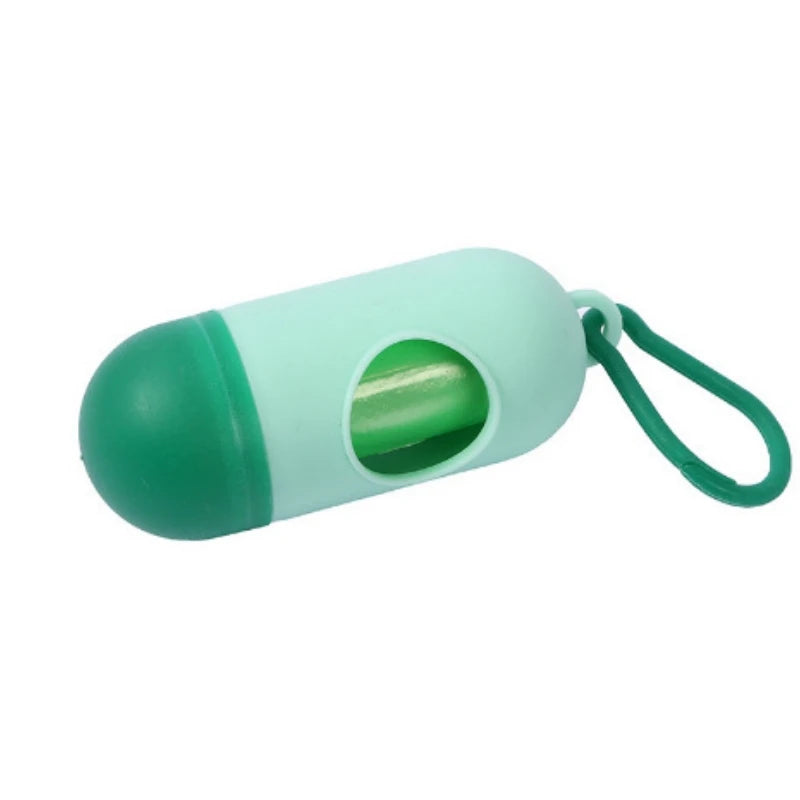 Capsule-Shaped Dog Waste Bag Dispenser with Clip