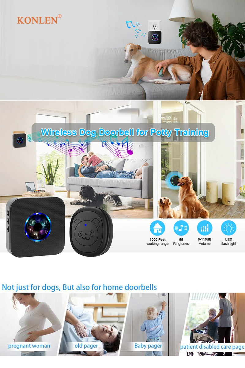 Smart Dog Doorbell Wireless for Potty Training