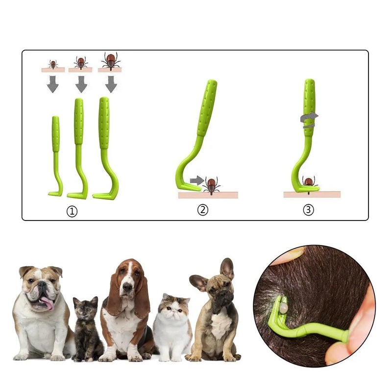Kit de 3 Piezas para la Eliminación de Garrapatas y Pulgas