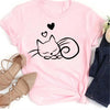 Women Kawaii Cats Print Summer Cartoon T Shirt