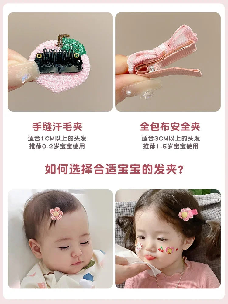 Adorable Flower Snap Clips for Baby Girls (Set of 6)