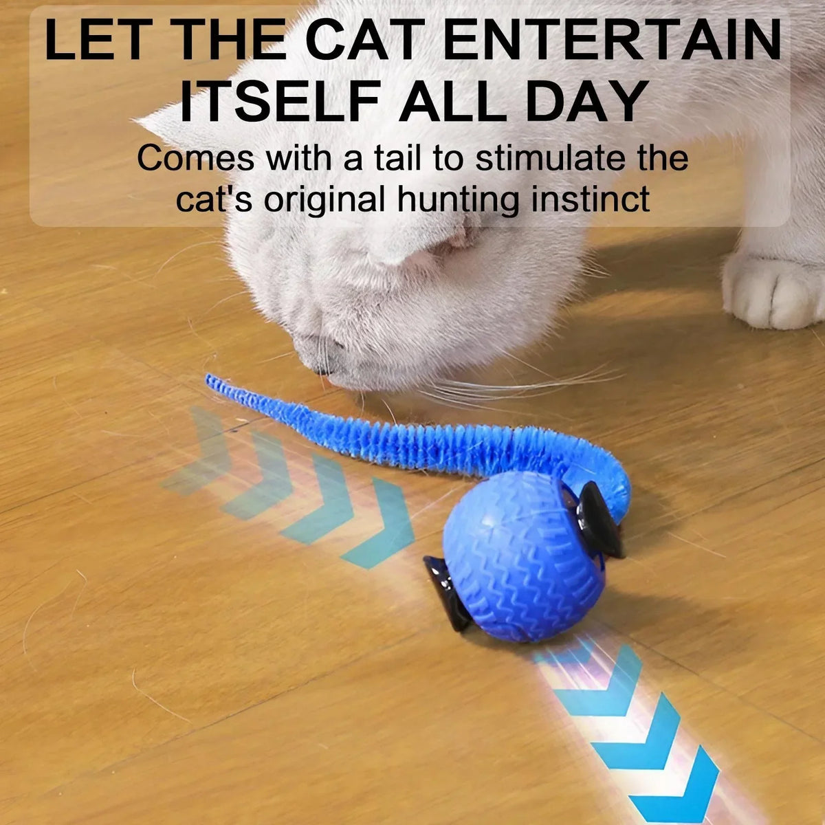 Interactive LED Cat Toy Ball with 360° Auto-Rotation and Obstacle Avoidance