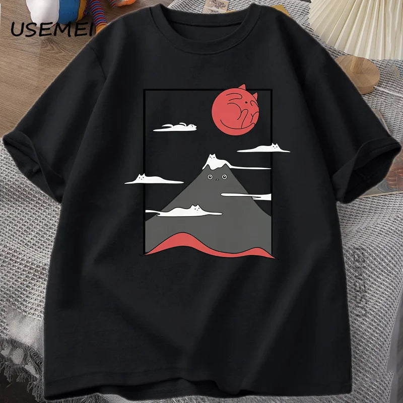 Camiseta Gráfica de Gato Divertida