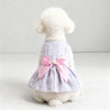 Striped Bow Pet Dress with Elastic Waistband