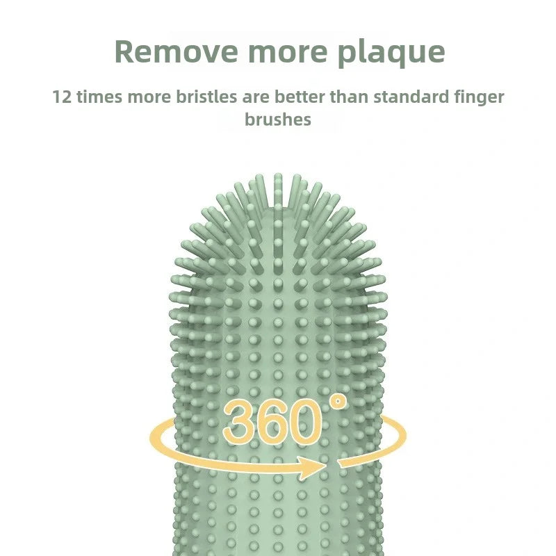 Brosse à dents en silicone 360° pour doigts, pour chiens et chats