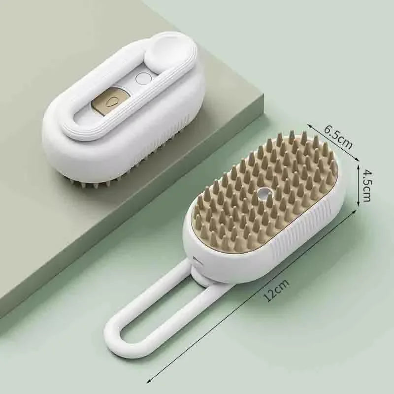 Massagebürste mit Feuchtigkeits-Spray für Haustiere – Ein-Knopf-Dampfsystem