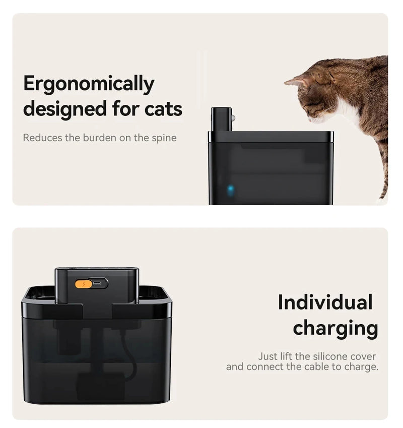 Wireless Cat Water Fountain with Infrared Sensor and 2600mAh Battery
