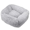 Lit carré en peluche de luxe pour chien