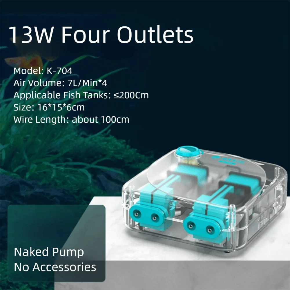 Ultra-Quiet Aquarium Air Pump with Adjustable Flow