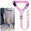 Pink and black durable pet car seat belt harness for vehicle safety
