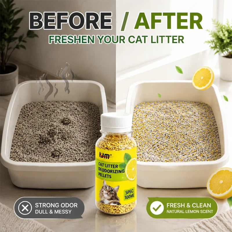 Lemon Scent Cat Litter Deodorizing Pellets for Odor Control