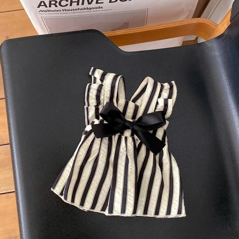 Polka Dot Summer Dog Dress with Suspender Straps