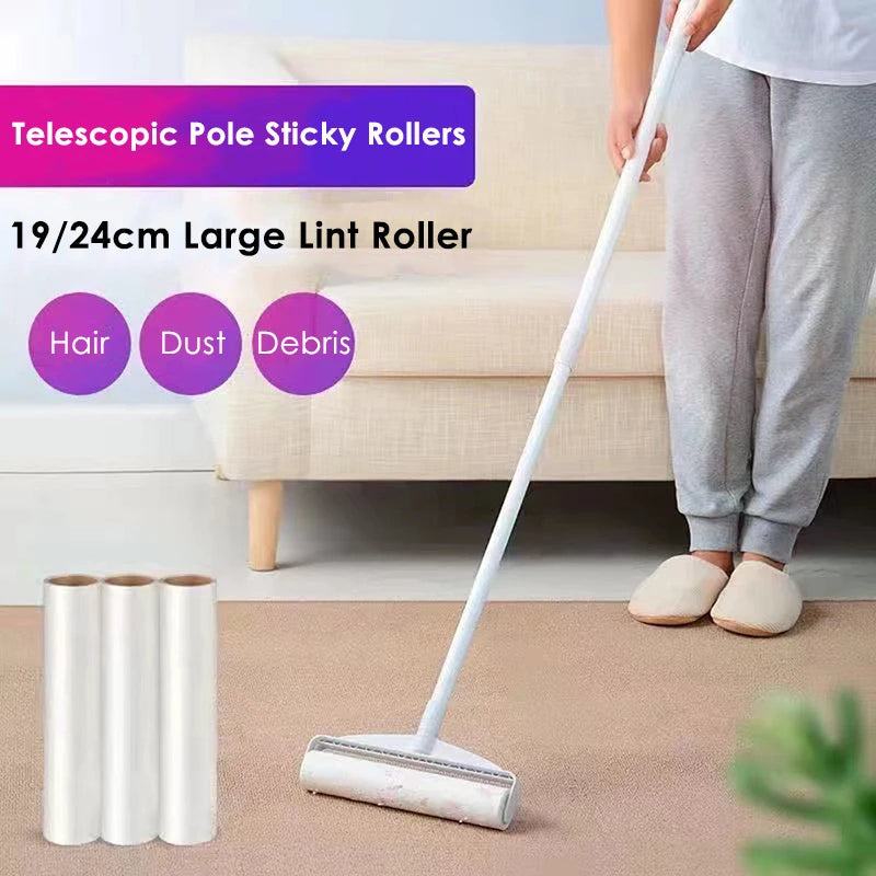 Extendable Lint Roller with Long Handle for Home Cleaning