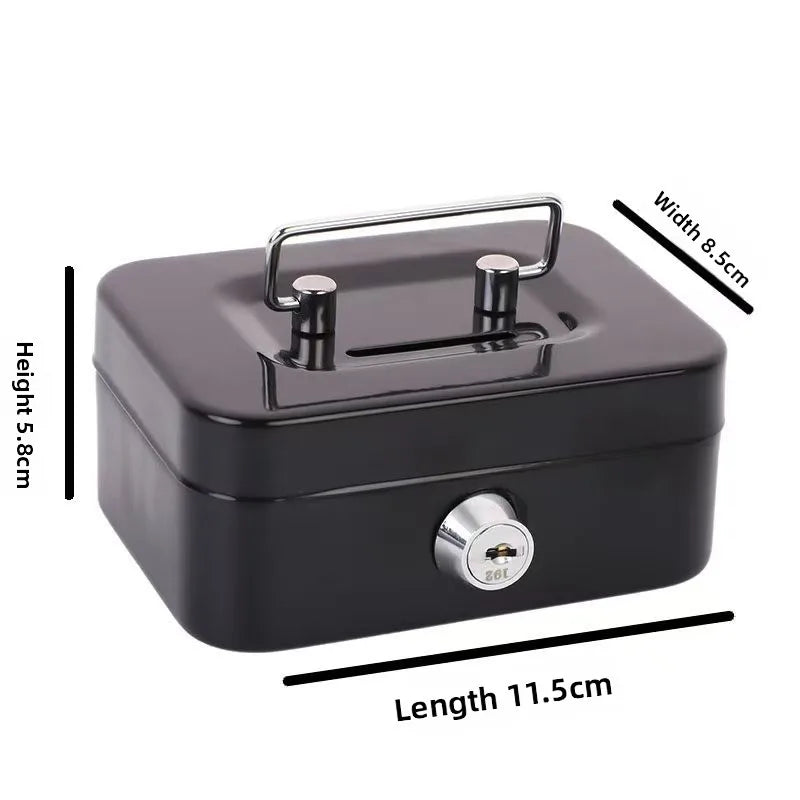 Portable Metal Money Safe Box with Key Lock