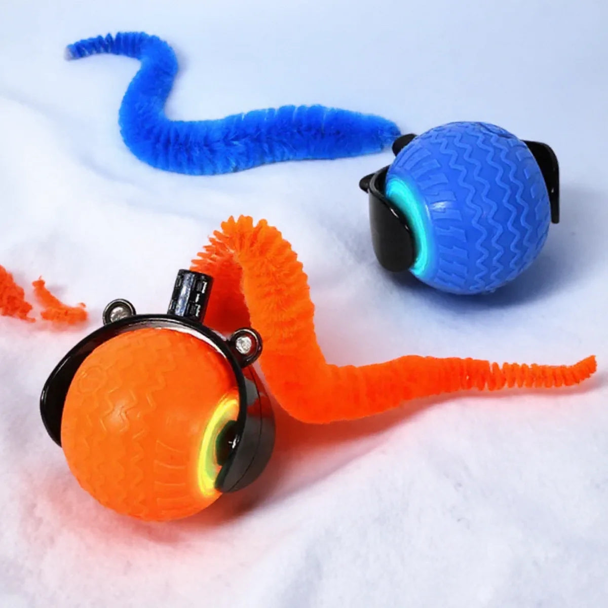 Interactive LED Cat Toy Ball with 360° Auto-Rotation and Obstacle Avoidance