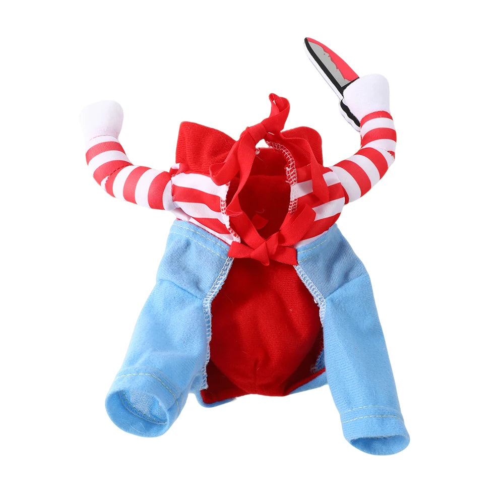 Adjustable Halloween Dog Costume with Foam Knife for Small & Medium Pets