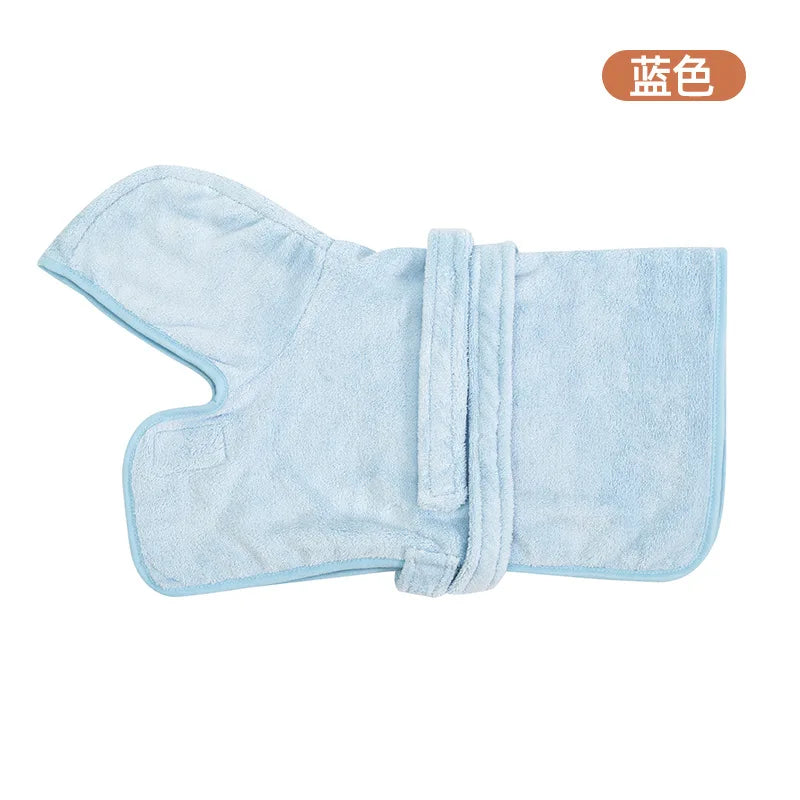 Soft Cotton Dog Bathrobe with Secure Fit