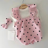 Polka Dot Summer Dog Dress with Suspender Straps
