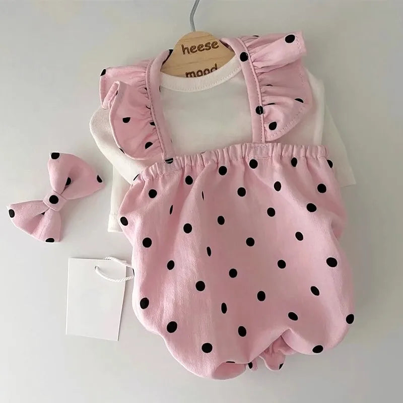 Polka Dot Summer Dog Dress with Suspender Straps