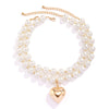 Vintage Pearl Heart Pendant Choker Necklace