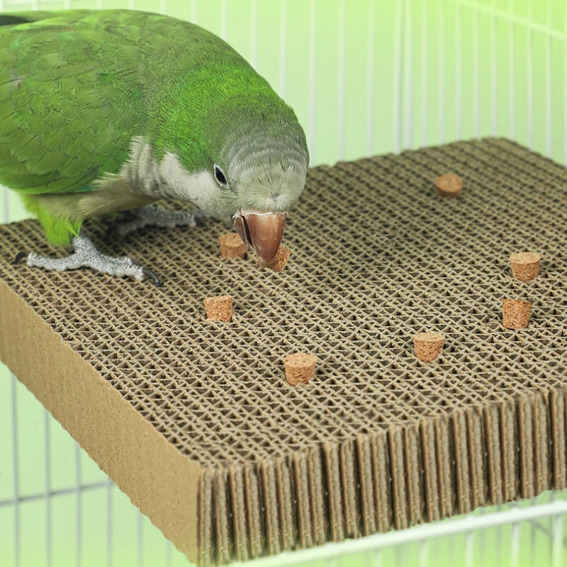 Bird Paper Parakeet Shredding Toy With Cork Parrot Perch