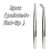 Precision Stainless Steel Tweezers Set – Straight & Curved Tips